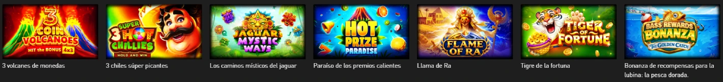 Selección de juegos en el sitio de Casino770